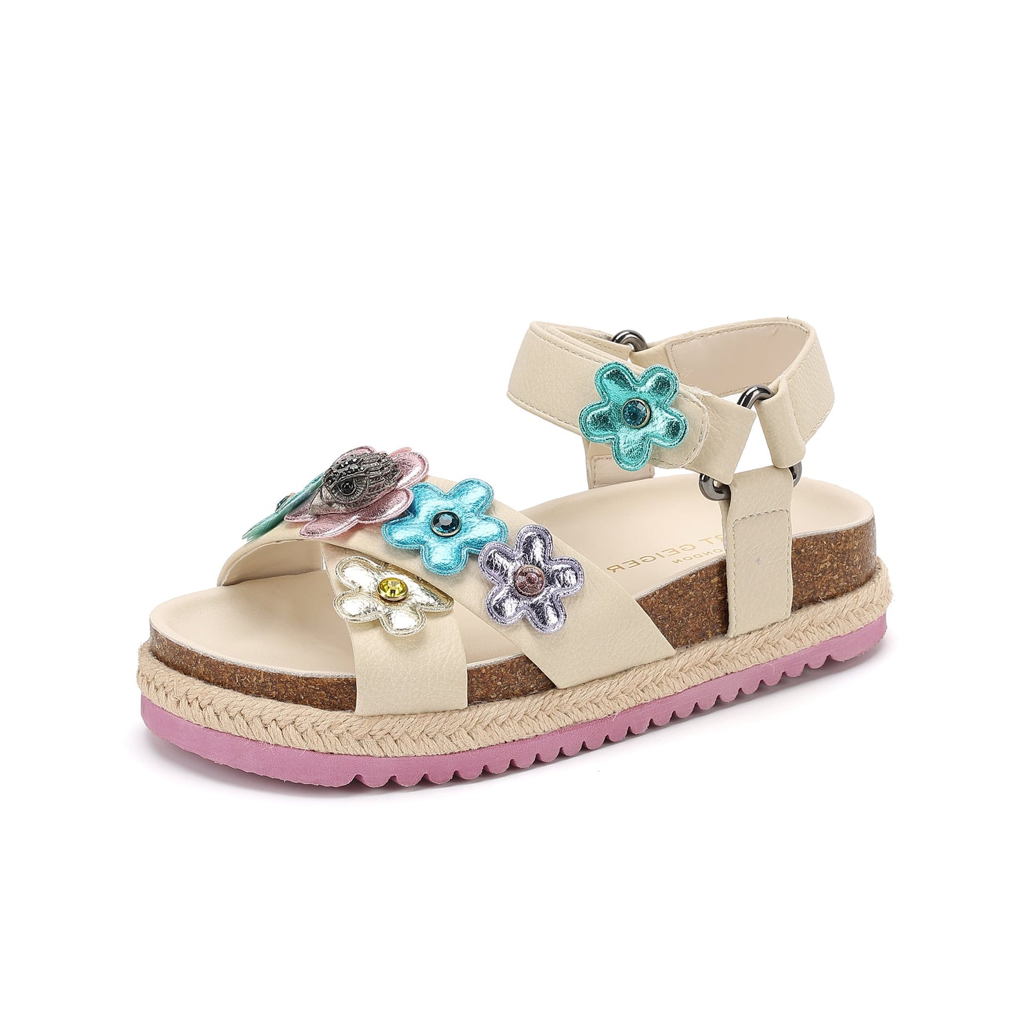 Mini Kensington Flower Sandal - Big Kid Bone Multi
