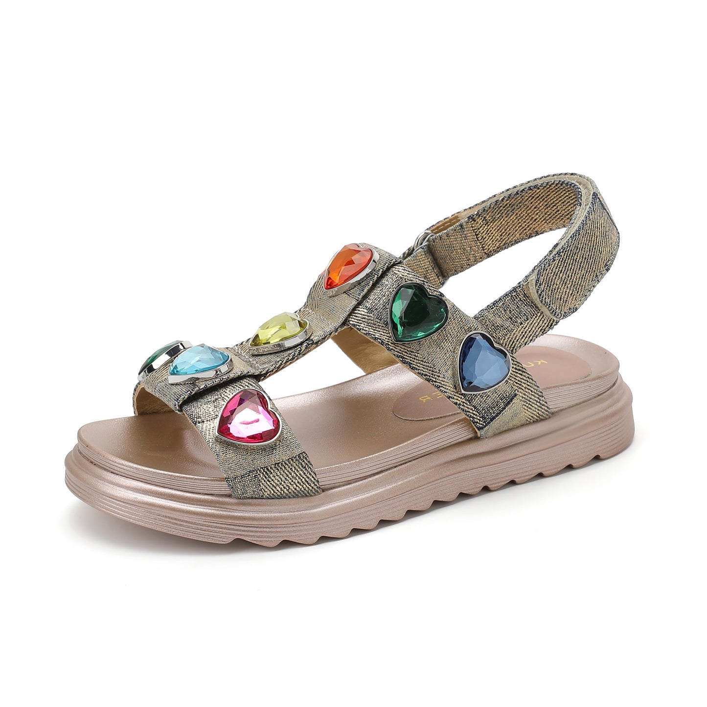 Mini Orson Hearts Sandal - Big Kid Gold