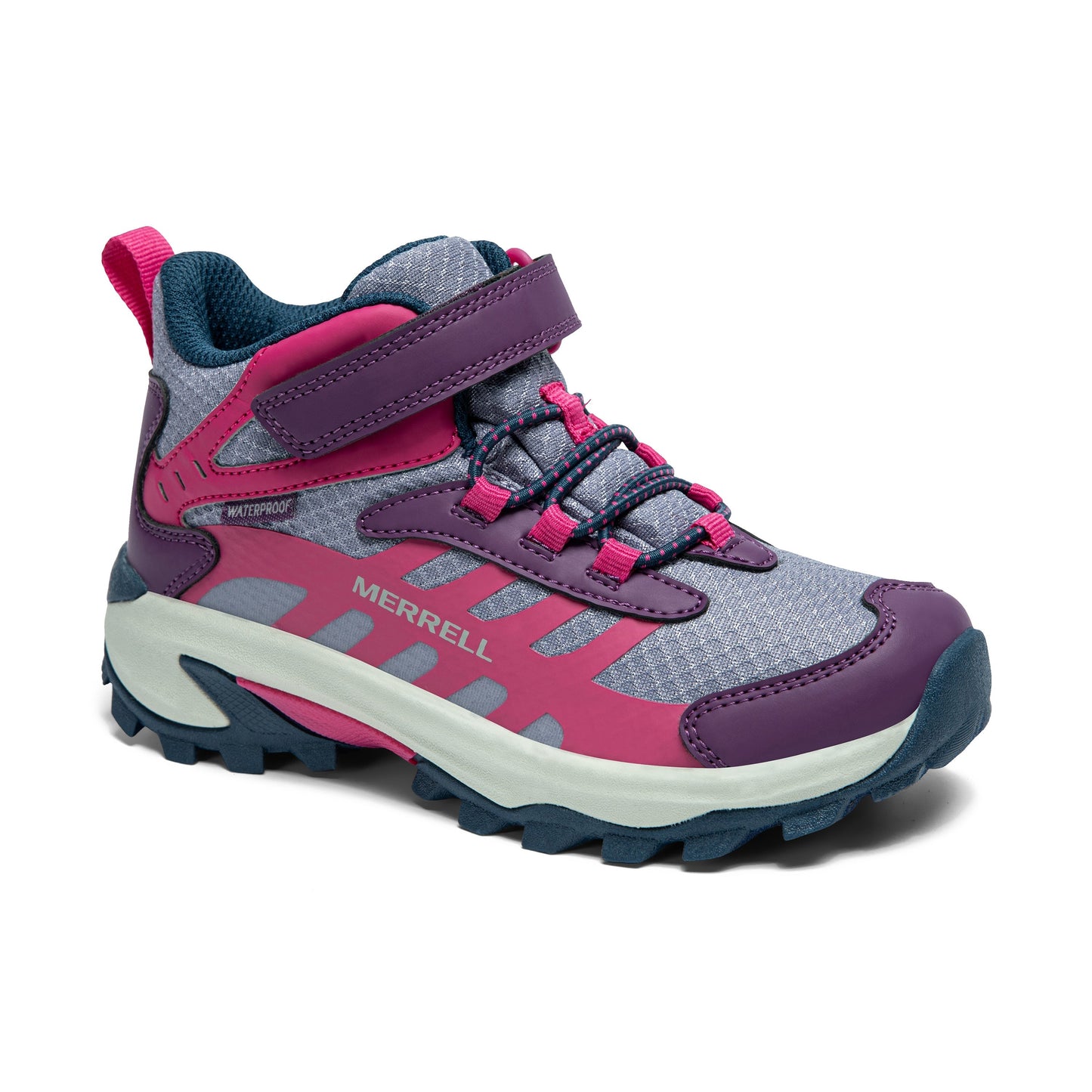 Moab Speed 2 Mid A/C Waterproof Hiker - Big Kid Berry/Navy