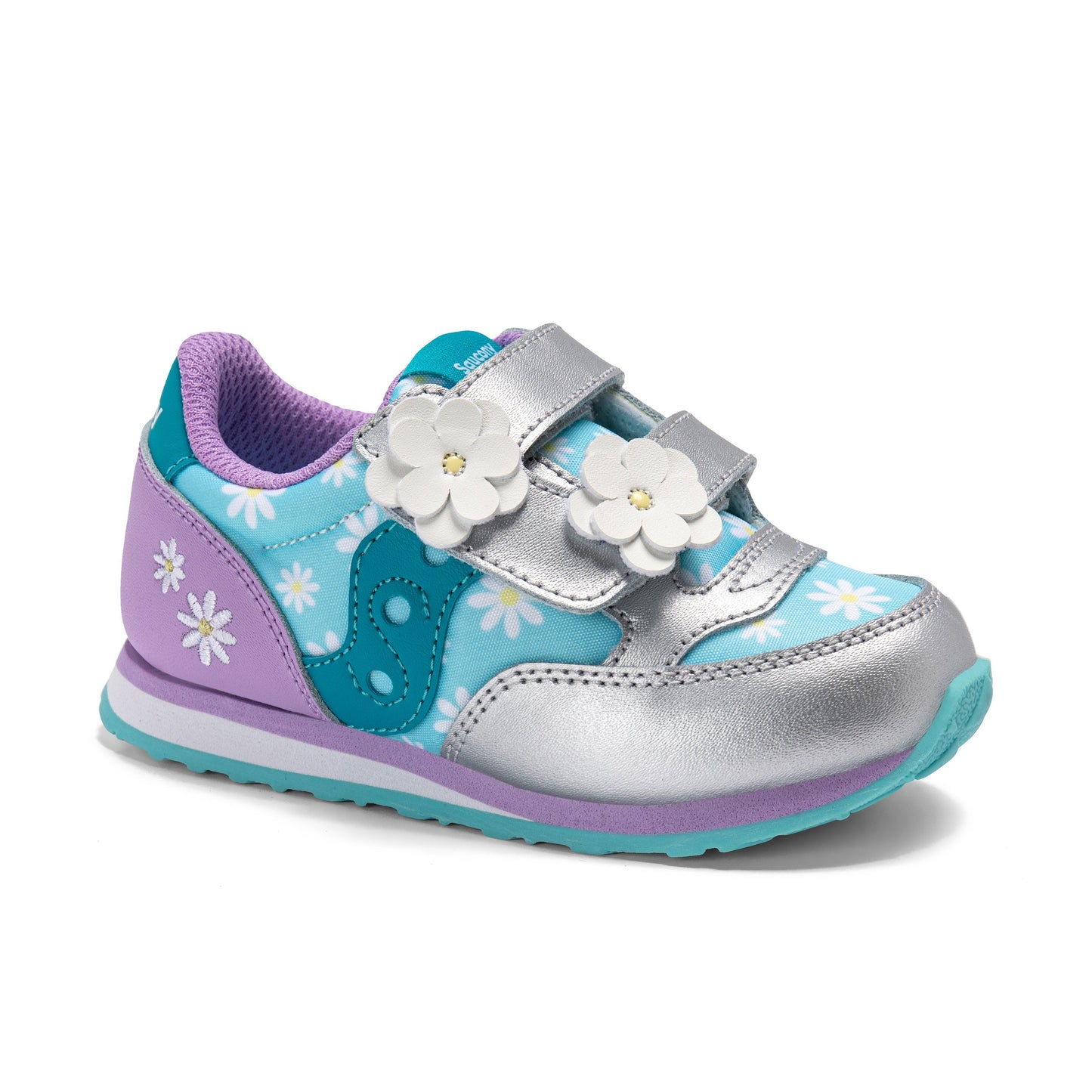 Jazz Hook & Loop Sneaker - Little Kid Silver/Teal