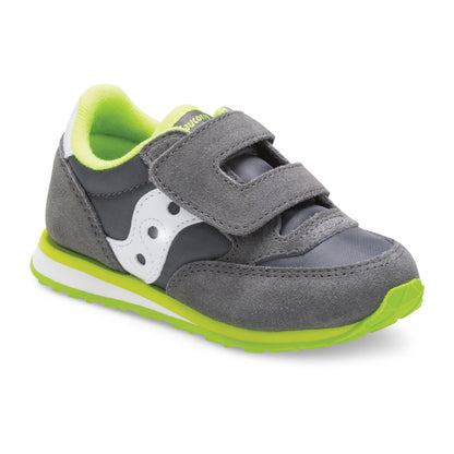 Jazz Hook & Loop Sneaker - Little Kid Grey/White/Green