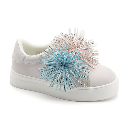 Laney Fringe Sneaker  - Big Kid White