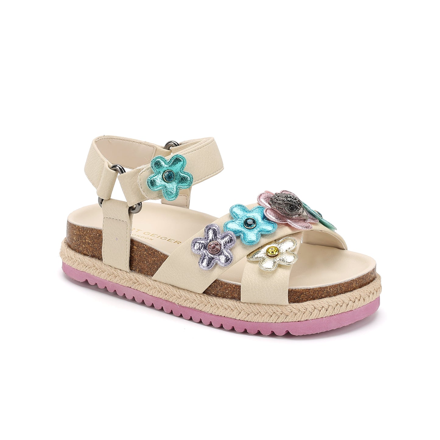 Mini Kensington Flower Sandal  - Big Kid Bone Multi