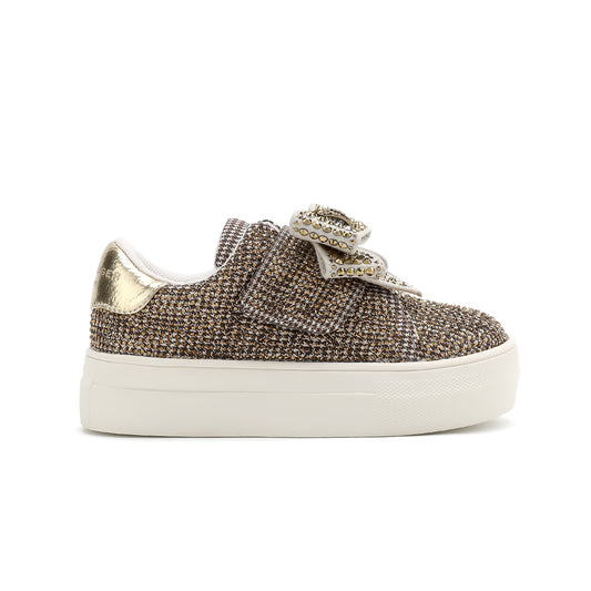 Mini Laney Bow Sneaker - Big Kid Beige