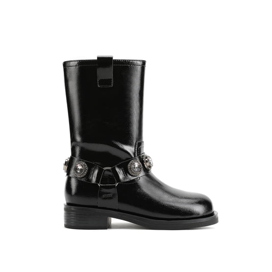 Octavia Pull On Boot - Big Kid Black/Smoke