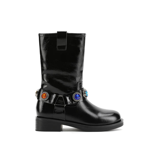 Octavia Pull On Boot - Big Kid Black Multi