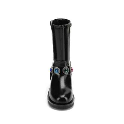 Octavia Pull On Boot - Big Kid Black Multi
