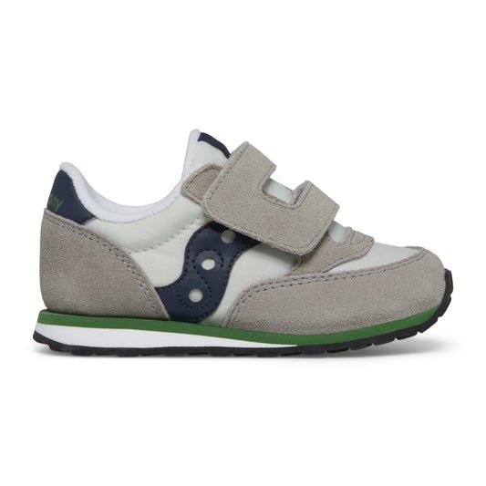 Jazz Hook & Loop Sneaker - Big Kid Grey/Navy/Green