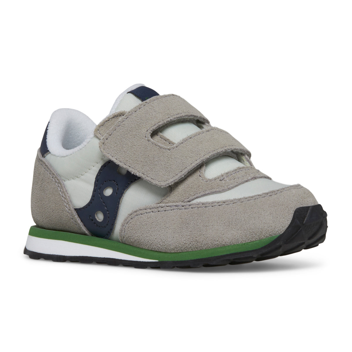 Jazz Hook & Loop Sneaker - Big Kid Grey/Navy/Green
