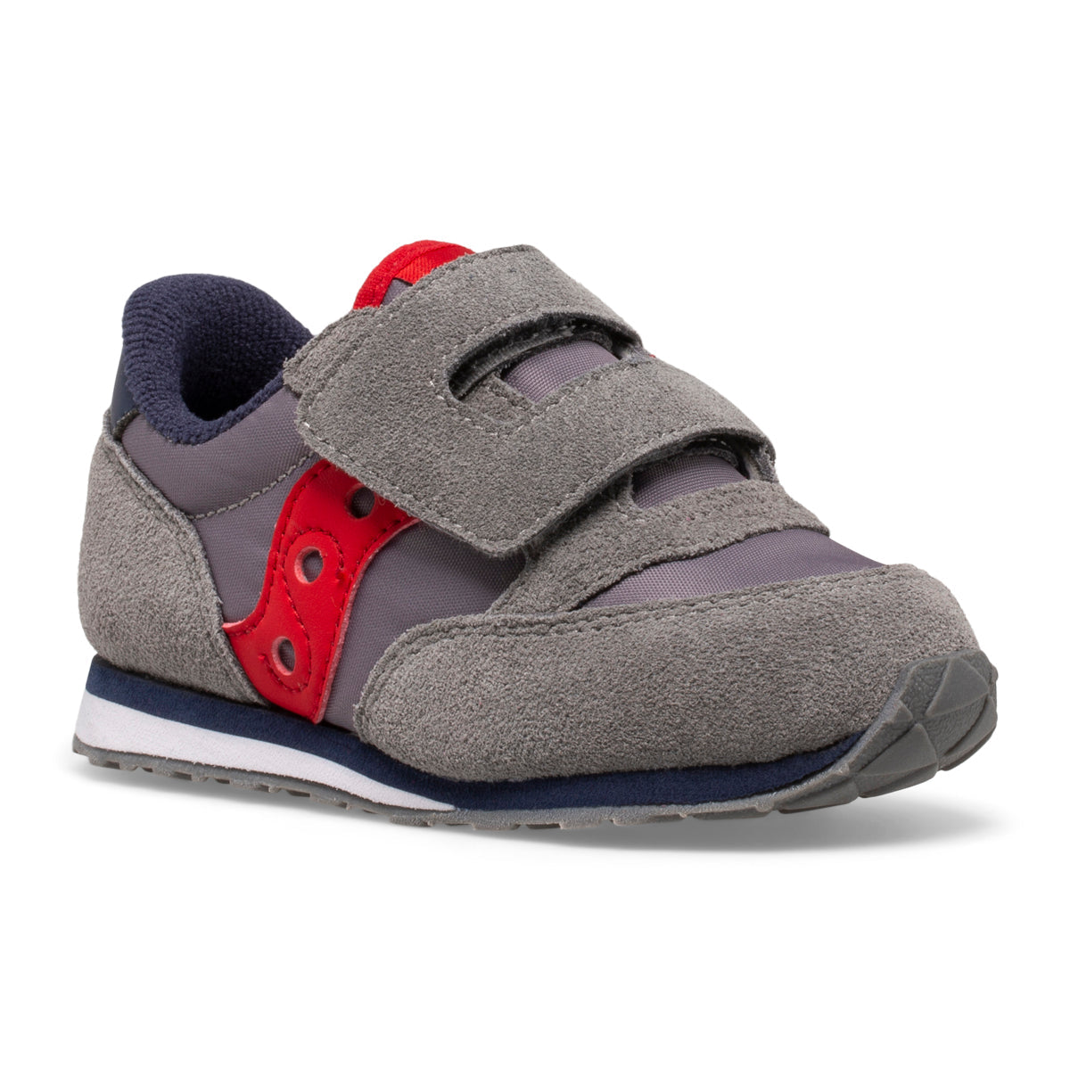 Jazz Hook & Loop Sneaker - Little Kid Grey/Navy/Red