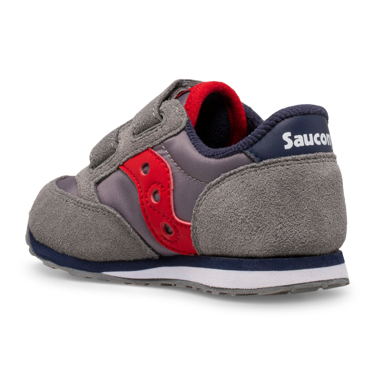 Jazz Hook & Loop Sneaker - Little Kid Grey/Navy/Red