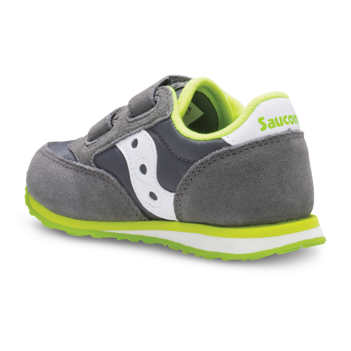 Jazz Hook & Loop Sneaker - Little Kid Grey/White/Green