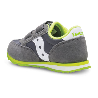 Jazz Hook & Loop Sneaker - Little Kid Grey/White/Green