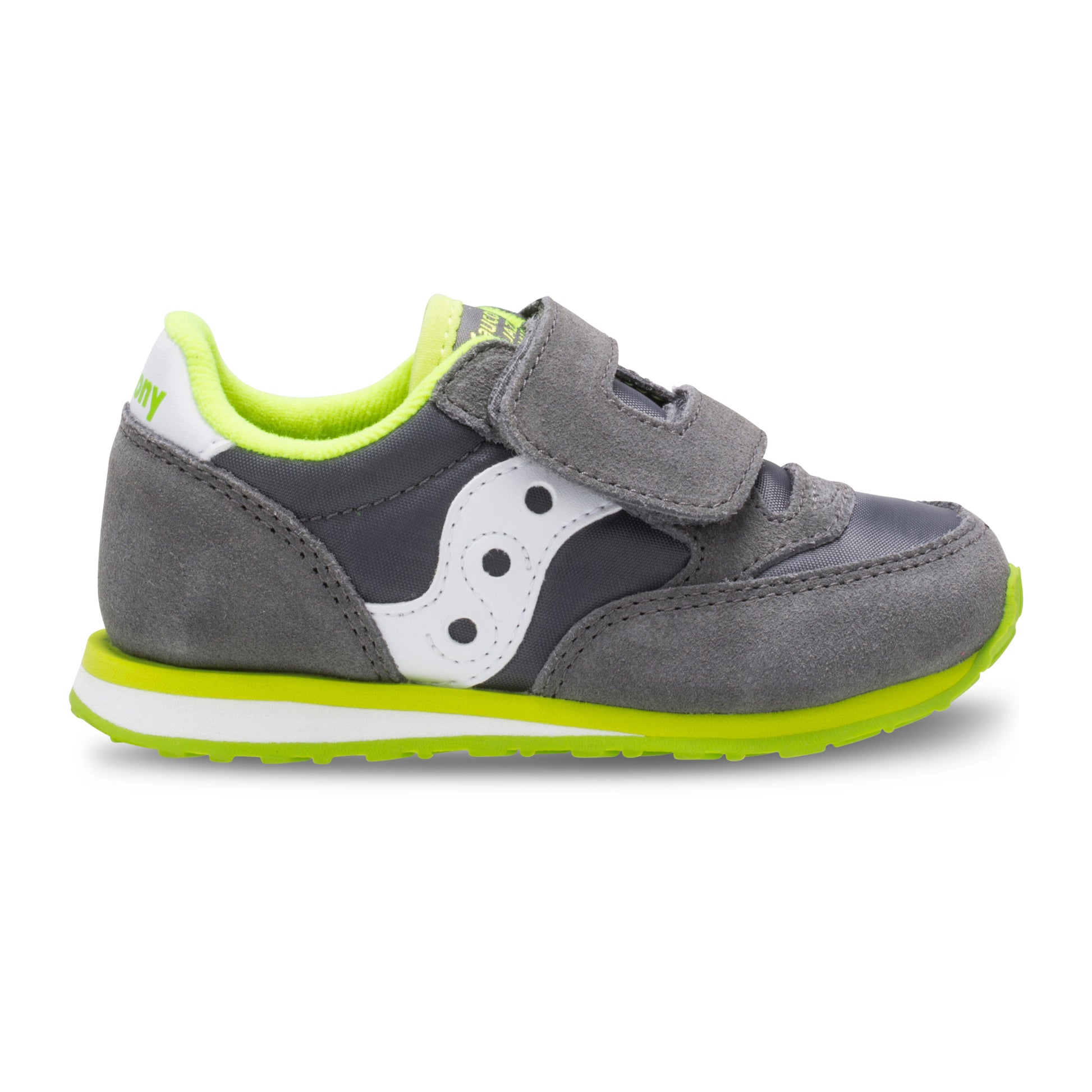 Jazz Hook & Loop Sneaker - Little Kid Grey/White/Green