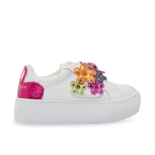Mini Flower Petal Sneaker - Big Kid White/Multi