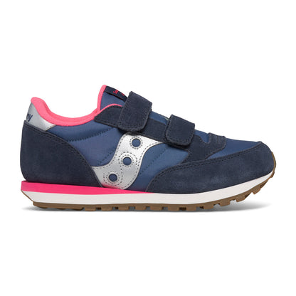 Jazz Double Hook & Loop Sneaker - Big Kid Navy/Silver/Pink