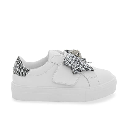 Mini Laney Bow Sneaker - Big Kid White