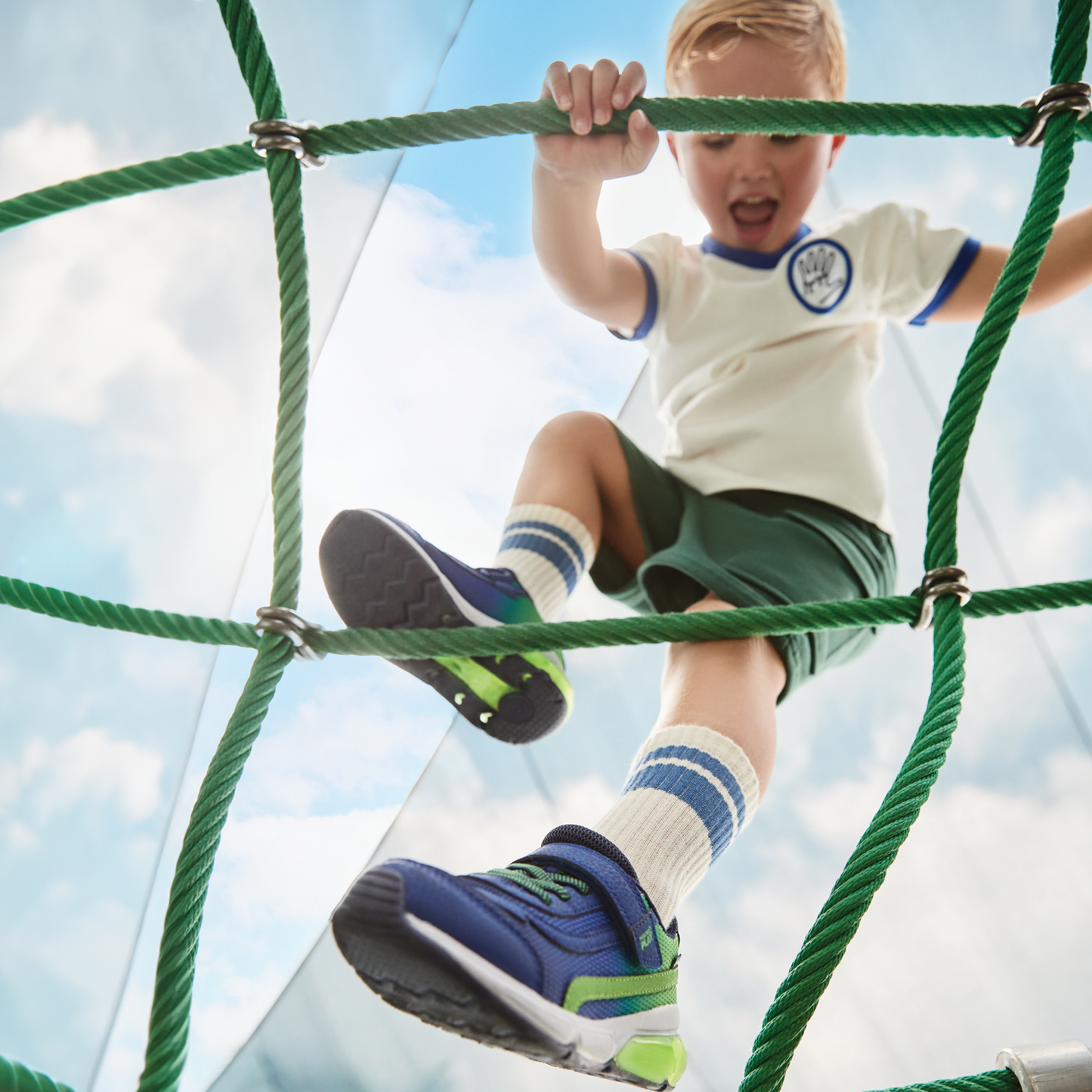 Light-Up Surge Bounce Sneaker - Big Kid Navy/Green