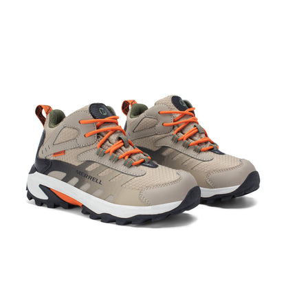 Moab Speed 2 Mid Waterproof Boot - Big Kid Black/Tan