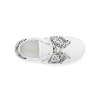 Mini Laney Bow Sneaker - Big Kid White