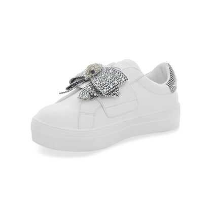 Mini Laney Bow Sneaker - Big Kid White