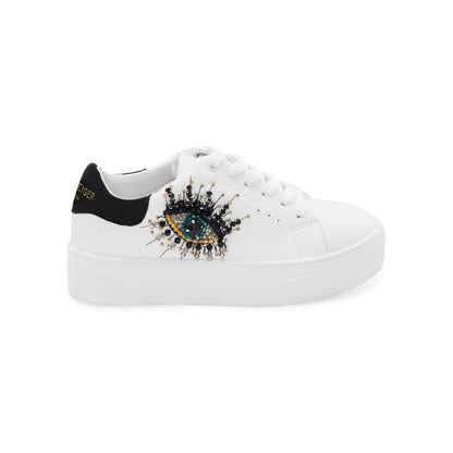 Mini Laney Eye Sneaker - Big Kid White
