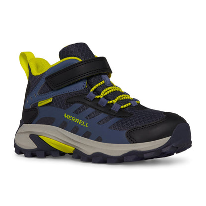 Moab Speed 2 Mid A/C Waterproof Hiker - Big Kid Navy/Hi Viz