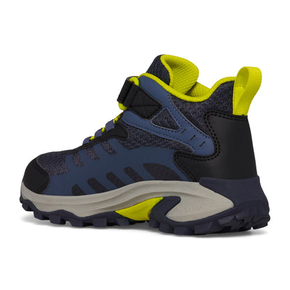 Moab Speed 2 Mid A/C Waterproof Hiker - Big Kid Navy/Hi Viz