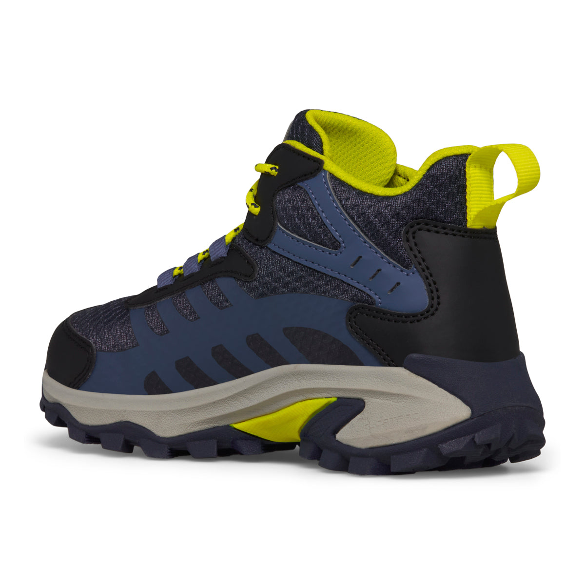 Moab Speed 2 Mid Waterproof Hiker - Big Kid Navy/Hi Viz