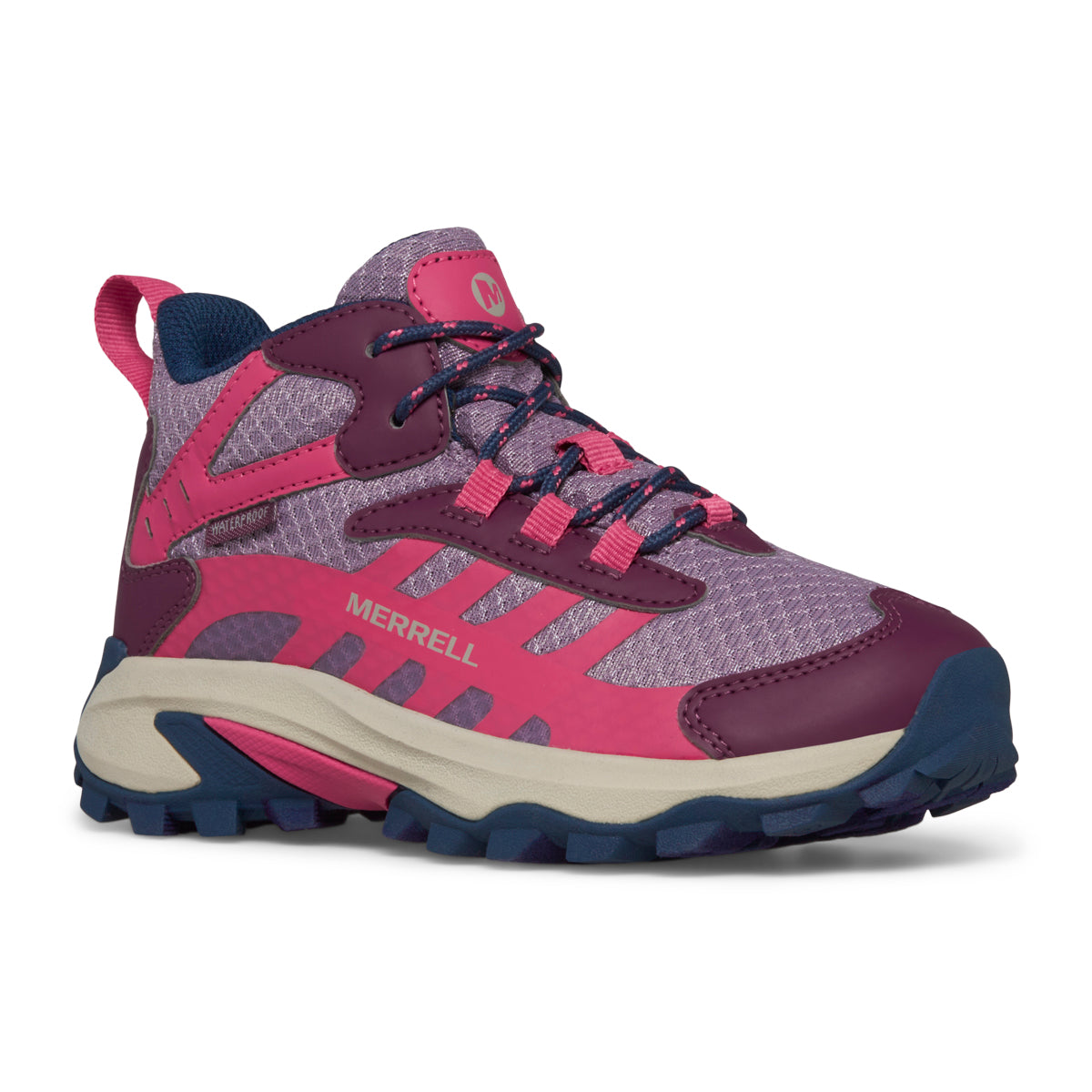 Moab Speed 2 Mid Waterproof Hiker - Big Kid Berry/Navy