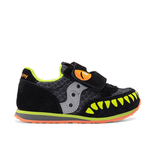 Jazz Hook & Loop Sneaker - Little Kid Black/Lime