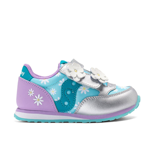 Jazz Hook & Loop Sneaker - Big Kid Silver/Teal